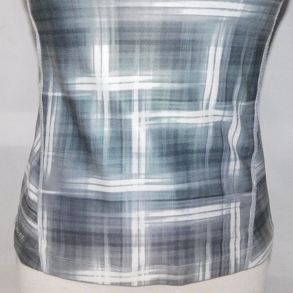 Nike Dry-Fit Womens M Gray White Black Fitted Workout Tank Top Fitted Shelf Bra - Picture 4 of 10